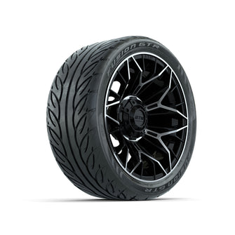 Set of (4) 14 in GTW Stellar Machined & Black Wheels with 205/40-R14 Fusion GTR Street Tires