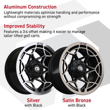 14″ GTW® Nexus Gloss Black with Silver Face Wheel