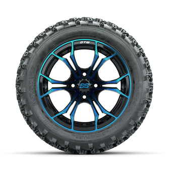 GTW Spyder Blue/Black 14 in Wheels with 23x10.00-14 Rogue All Terrain Tires  Full Set