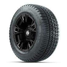 GTW Vandal Matte Black/Machined 12 in Wheels with 215/50-R12 Fusion S/R Steel Belt Radial Tires  Full Set