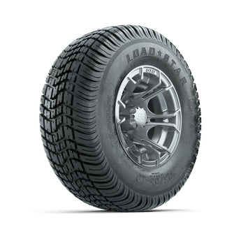 GTW Spyder Silver Brush 10 in Wheels with 205/65-10 Kenda Load Star Street Tires – Full Set