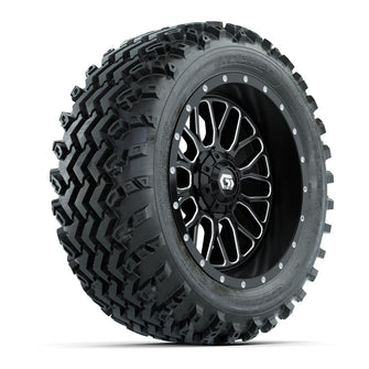 GTW Helix Machined/Black 14 in Wheels with 23x10.00-14 Rogue All Terrain Tires – Full Set