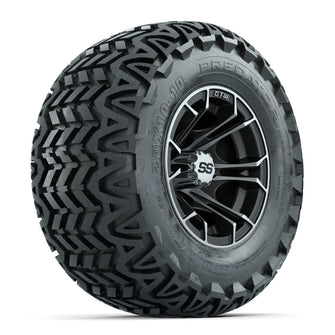 GTW Spyder Machined/Matte Grey 10 in Wheels with 20x10-10 Predator All Terrain Tires  Full Set