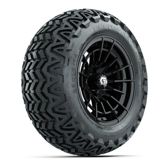 GTW® Boost Gloss Black 14 in Wheels with 23x10-14 Predator All-Terrain Tires – Full Set