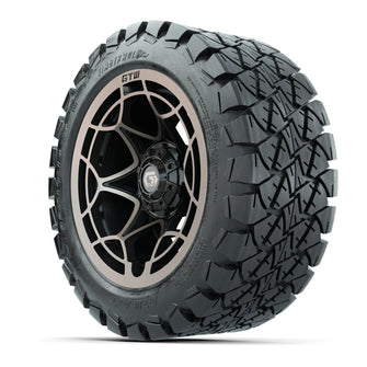 GTW® Nexus Gloss Black/Bronze 14 in Wheels with 22x10-14 Timberwolf All-Terrain Tires – Full Set