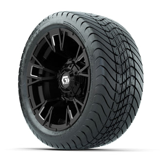 GTW Vandal Matte Black/Machined 12 in Wheels with 215/35-12 Mamba Street Tires  Full Set