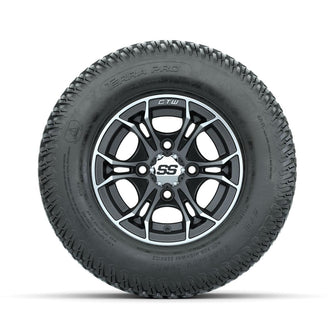 GTW Spyder Machined/Matte Grey 10 in Wheels with 20x10-10 Terra Pro S-Tread Traction Tires – Full Set