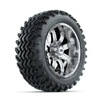 Juego completo de ruedas GTW Tempest Chrome de 14 pulgadas con neumáticos Rogue All Terrain de 23 x 10,00-14