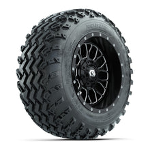 GTW Helix Machined/Black 12 in Wheels with 22x11.00-12 Rogue All Terrain Tires  Full Set