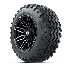 GTW® Stealth Black/Machined 12 in Wheels with 22x11.00-12 Rogue All-Terrain Tires – Full Set