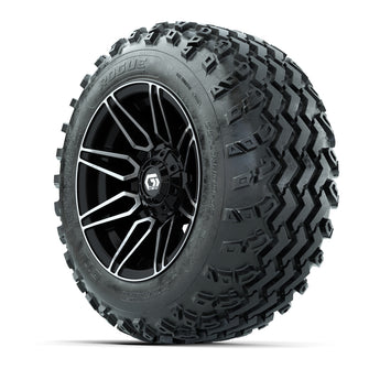 GTW Stealth Black/Machined 12 in Wheels with 22x11.00-12 Rogue All-Terrain Tires  Full Set