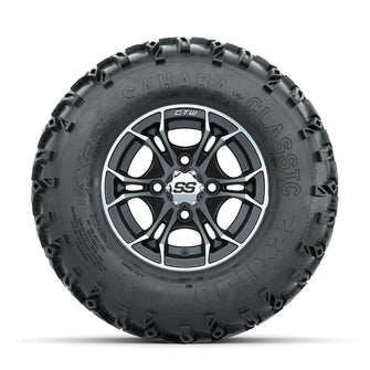 GTW Spyder Machined/Matte Grey 10 in Wheels with 22x11-10 Sahara Classic All Terrain Tires – Full Set