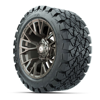 GTW Vandal Satin Bronze/Machined 14 in Wheels with 22x10-14 Timberwolf All-Terrain Tires  Full Set