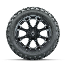 GTW Raven Ball Milled/Matte Black 14 in Wheels with 23x10.00-14 Rogue All Terrain Tires – Full Set