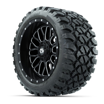 Set of (4) 14 in GTW Helix Machined & Black Wheels with 23x10-R14 Nomad All-Terrain Tires