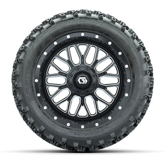 GTW Helix Machined/Black 14 in Wheels with 23x10.00-14 Rogue All Terrain Tires  Full Set