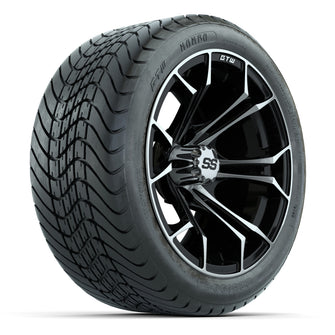 GTW Spyder Machined/Black 14 in Wheels with 225/30-14 Mamba Street Tires  Full Set