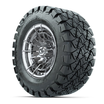 GTW Boost Chrome 12 in Wheels with 22x10-12 Timberwolf All-Terrain Tires  Full Set