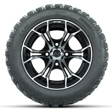 GTW Spyder Machined/Black 12 in Wheels with 20x10-R12 GTW Nomad All-Terrain Tires  Full Set