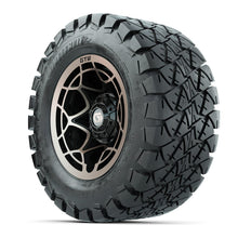 GTW® Nexus Gloss Black/Satin Bronze 12 in Wheels with 22x10-12 Timberwolf All-Terrain Tires – Full Set