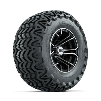 GTW Spyder Machined/Black 10 in Wheels with 20x10-10 Predator All Terrain Tires – Full Set