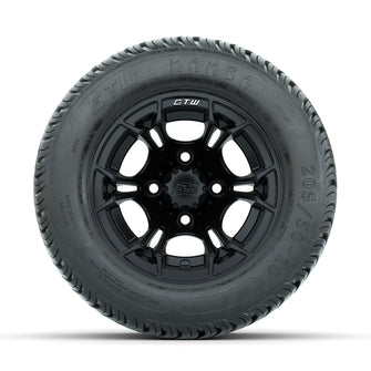 GTW Spyder Matte Black 10 in Wheels with 205/50-10 Mamba Street Tires  Full Set