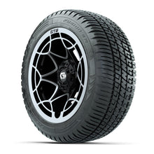 GTW® Nexus Gloss Black 12 in Wheels with 215/50-R12 Fusion S/R Steel Belt Radial Tires – Full Set