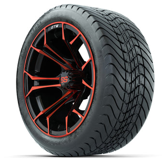 GTW Spyder Red/Black 14 in Wheels with 225/30-14 Mamba Street Tires  Full Set