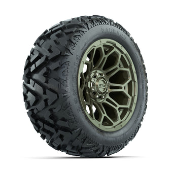 14ù GTW Bravo Matte Recon Green Wheels with 23ù Barrage Mud Tires  Set of 4