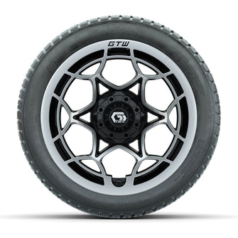 GTW Nexus Gloss Black/Silver 14 in Wheels with 205/30-14 Fusion Street Tires  Full Set