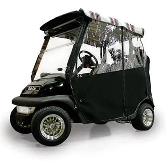 Black Sunbrella 3-Sided Custom Over-The-Top Enclosure - Fits E-Z-GO TXT 1994-Up PN# 45058 Red Dot 