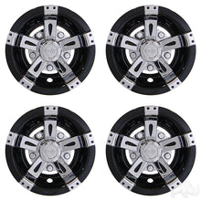 RHOX Wheel Cover, SET OF 4, 8" Vegas Chrome/Black