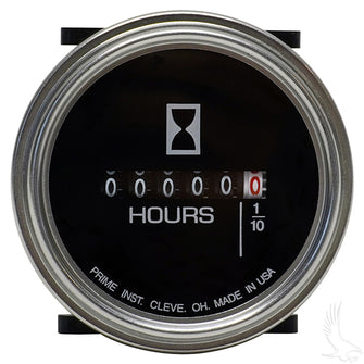 Hour Meter, Chrome, 10V-80V DC