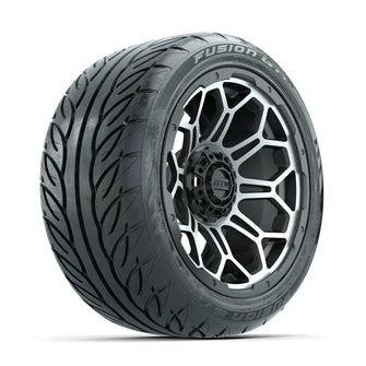 GTW Bravo Machined/Matte Grey 14 in Wheels with 225/40-R14 Fusion GTR Street Tires  Full Set GTW 