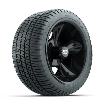 GTW Godfather Black 12 in Wheels with 205/30-12 Fusion Street Tires  Full Set GTW 