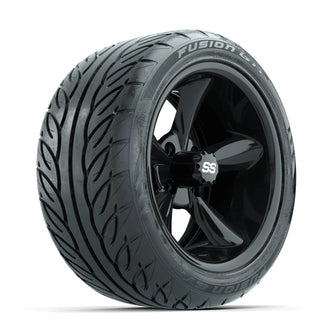 GTW Godfather Black 14 in Wheels with 225/40-R14 Fusion GTR Street Tires  Full Set GTW 