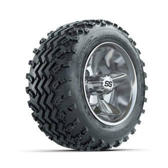 GTW Godfather Chrome 10 in Wheels with 18x9.50-10 Rogue All Terrain Tires  Full Set GTW 