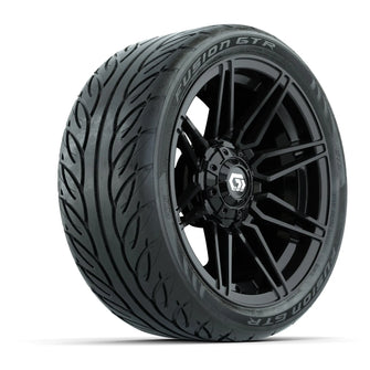 GTW Stealth Gloss Black 14 in Wheels with 205/40-R14 Fusion GTR Steel Belted Street Tires  Full Set GTW 