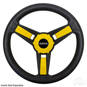 Giazza Steering Wheel, Black, Club Car Tempo, Onward, Precedent Hub Redhawk 