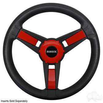 Giazza Steering Wheel, Black, Club Car Tempo, Onward, Precedent Hub Redhawk 