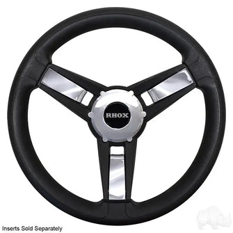 Giazza Steering Wheel, Black, Club Car Tempo, Onward, Precedent Hub Redhawk 