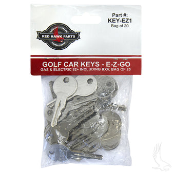 Llave, BOLSA DE 20, EZ-Go Gas &amp; Electric 82+, incluido RXV PN # KEY-EZ1