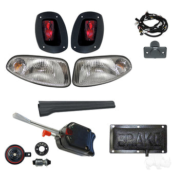 Kit de luces de fábrica para armar, EZ-Go RXV 08-15 (básico, montaje en pedal), PN# LGT-610T1B1