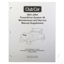 Suplemento de mantenimiento y servicio, Club Car PowerDrive 48V 01-02 PN# LIT-CC03