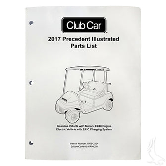 Manual de piezas, Club Car Precedent 2017 Gas con Subaru Gas y Electric con carga ERIC PN# LIT-CC14