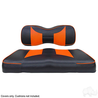 Juego de fundas para asientos delanteros RHOX, color negro rally y naranja, Yamaha Drive2, número de pieza de la unidad SEAT-051BO-R-CV