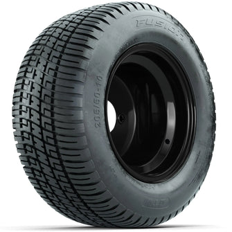 Set of (4) 10 in Matte Black Steel Offset Wheels with 205/50-10 Fusion Street Tires PN# A19-710 Lakeside Buggies Direct 