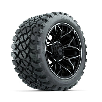 Set of (4) 14 in GTW® Stellar Machined & Black Wheels with 23x10-R14 Nomad All-Terrain Tires PN# A19-784 GTW 