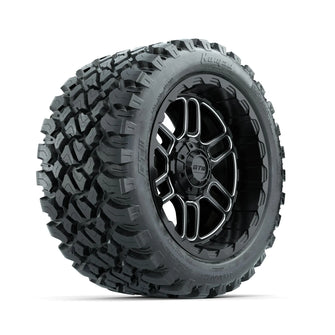 Set of (4) 14 in GTW® Titan Machined & Black Wheels with 23x10-R14 Nomad All-Terrain Tires PN# A19-832 GTW 