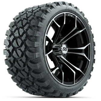 Set of (4) 15&Prime; GTW Spyder Machined/Black Wheels with 23x10-R15 Nomad All-Terrain Tires PN# A19-752 GTW 